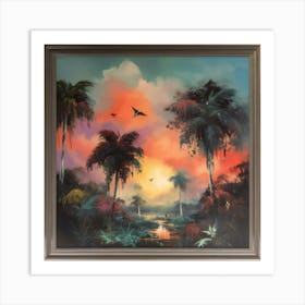 Sunset In The Jungle 1 Art Print