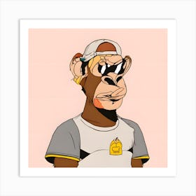 Monkey In A Hat Art Print