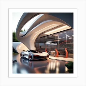 Futuristic Car Garage 5 Art Print