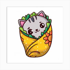 Kitty In A Wrap Art Print