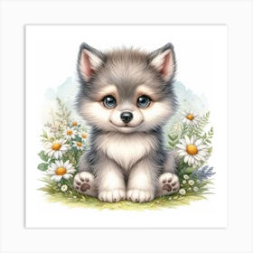Husky Puppy Art Print