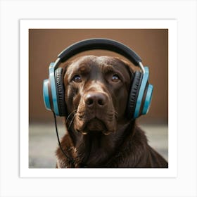 Chocolate Labrador Wearing Sunglasses Art Print