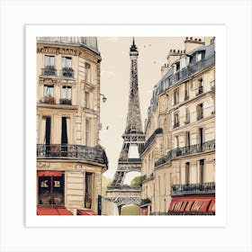 Paris Street Scene 1 Art Print