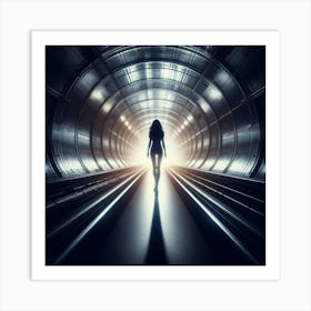 Woman In A Tunnel Art Print