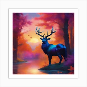 Deer In The Forest 1 Art Print