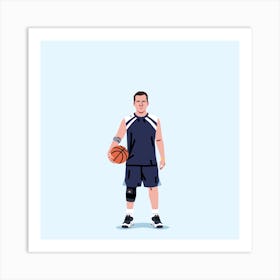 Basketball Mike Square Art Print