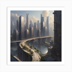 Futuristic Cityscape Art Print