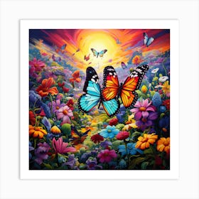 Butterfly Garden 2 Art Print