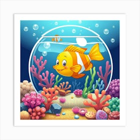 Fish In Aquarium Art Print