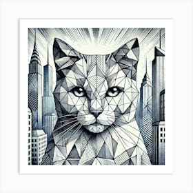 Dapplewhisk City Cat Art Print