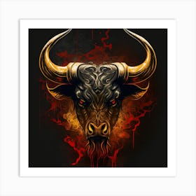 Bull Head1 Art Print