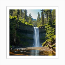 Waterfall In The Forest 10 Art Print