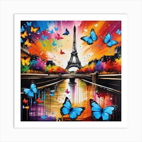 Paris With Butterflies 24 Art Print