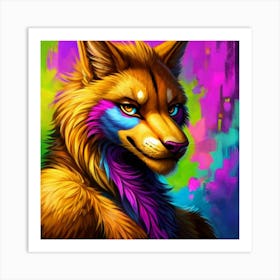 Colorful Wolf Art Print