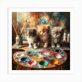 Kittens On The Palette Art Print