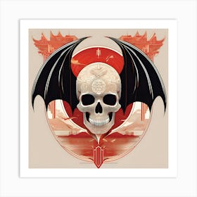 Skull with Wings Art Print