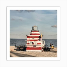 Lifeguard Tower On The Beach 1 Art Print