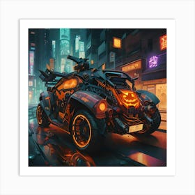 Pumpkin Car (Cyberpunk37) Art Print