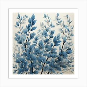 Blue Branches Art Print Art Print