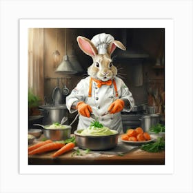 Chef Rabbit 3 Art Print