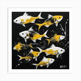 Yellow Fishes Art Print