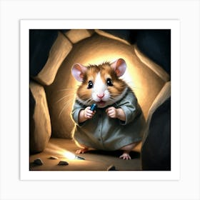 Hamster In A Cave 1 Art Print