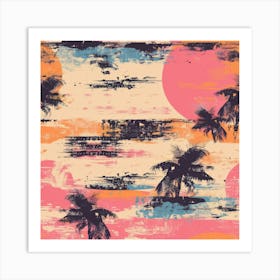 Grunge Palms (4) Art Print