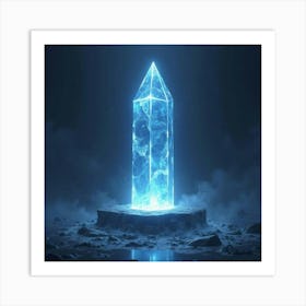 Floating Crystal Tower Glowing With Mysterious Energy 1 Art Print