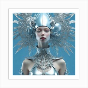 Girl In A Silver Costume Art Print