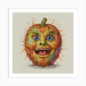 Pumpkin Face 10 Art Print