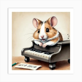 Hamster Piano 1 Art Print