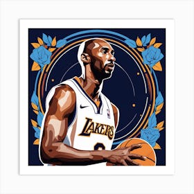 Kobe Bryant Basketball Nba Player Low Poly (2) Art Print