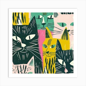 Cats On The Wall Art Print