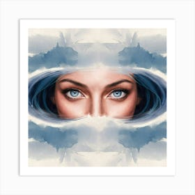 Blue Eyes Of A Woman Art Print