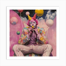 Clown With Balloons Art Print