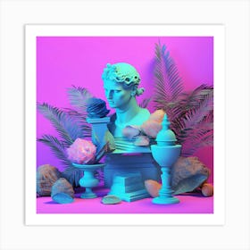 3d Illustration of greek statue Art Print