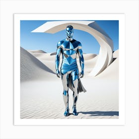 Blue Man In The Desert 15 Art Print