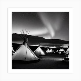 Teepees At Night 8 Art Print