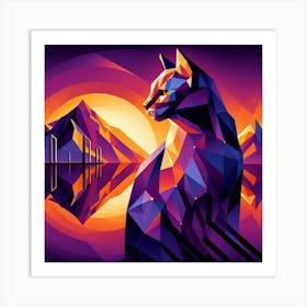 Taz Low Poly Cat Art Print