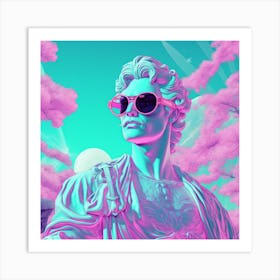 Man In Pink Sunglasses Pop Art Art Print