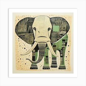 Elephant In Green Poster