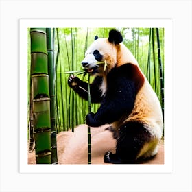 Panda Bear In Bamboo Forest 3 Art Print