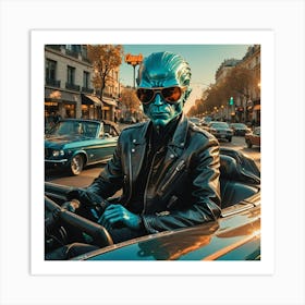 An Alien In A Mustang Art Print