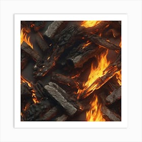 Fire Logs 4 Art Print