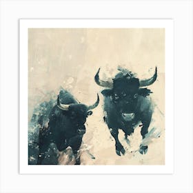 Bulls Running 1 Art Print