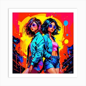 Two Girls In Sunglasses Art Print