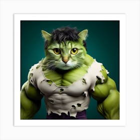 Hulk Cat Art Print