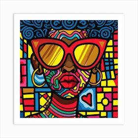 Vibrant Shades Series. Contemporary Pop Art With African Twist, Art Print