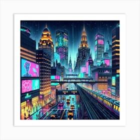 Neon City Art Print