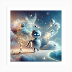 Robot In The Sky Art Print